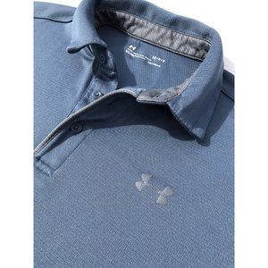 Under Armour Performance Blue Polo HeatGear Loose Golf Shirt L Men’s Casual